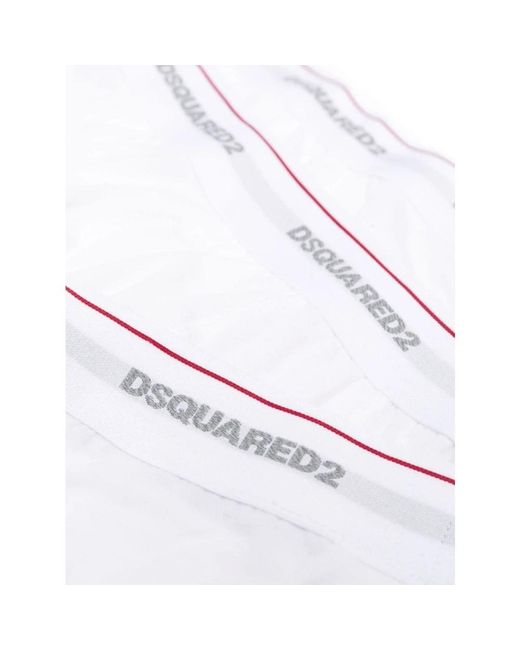 DSquared² Ondergoed ,Wit ,Katoen Drie-Pack Katoenmix Slips in het White voor heren