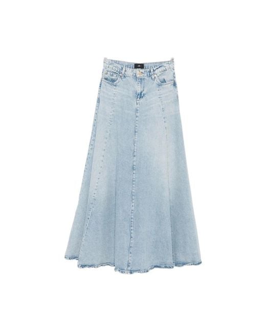 7 For All Mankind Denim Skirts in het Blue