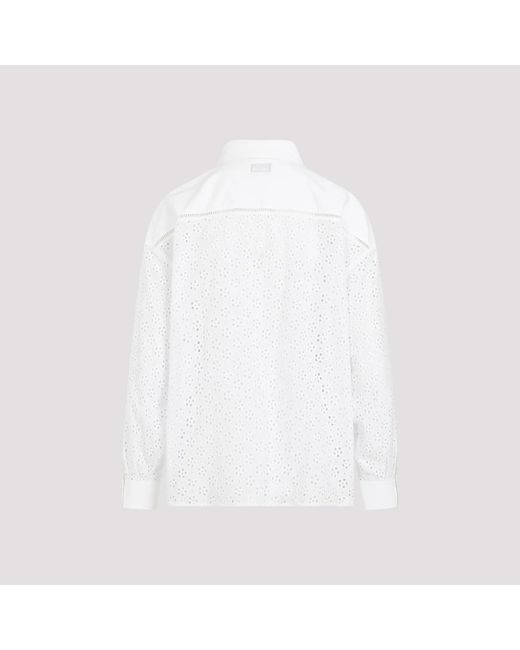 KENZO White Weiße baumwollbluse broderie anglaise