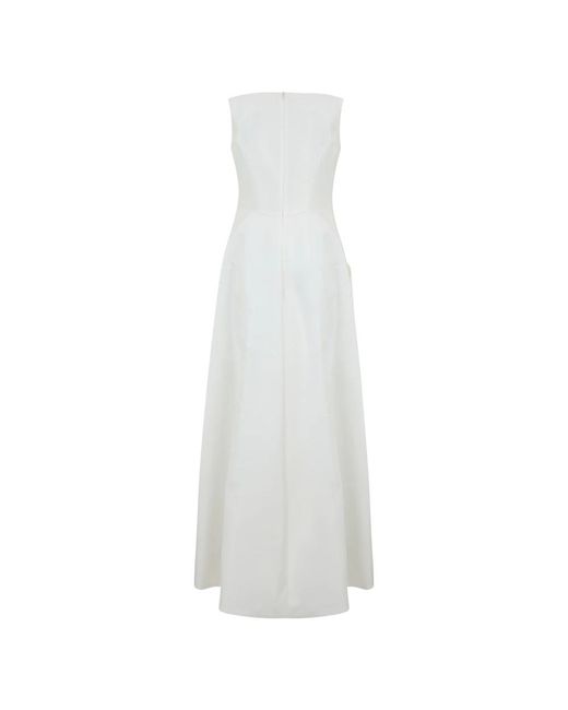 Alberta Ferretti Lange Jurk Met Wijde Rok in het White