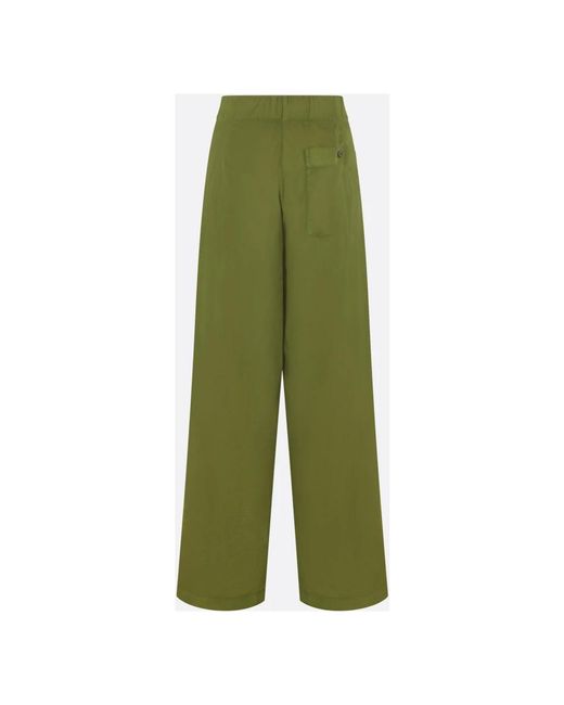 Dries Van Noten Green Wide Trousers