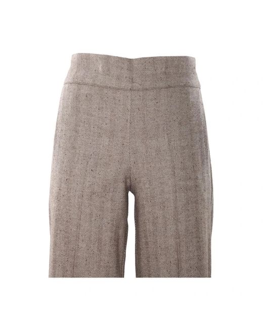D.exterior Gray Wide Trousers