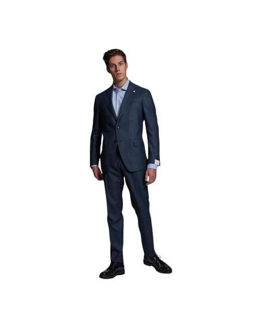 Single Breasted Suits Luigi Bianchi de hombre de color Blue