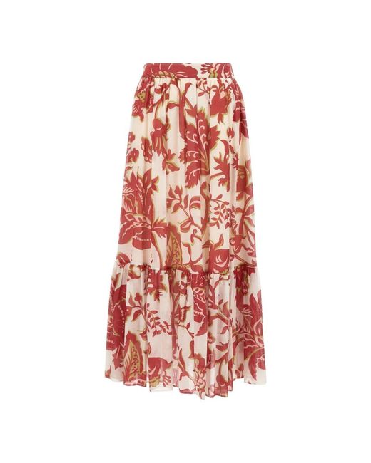 Etro Rokken ,Veelkleurig ,Katoen Maxi Rok in het Red