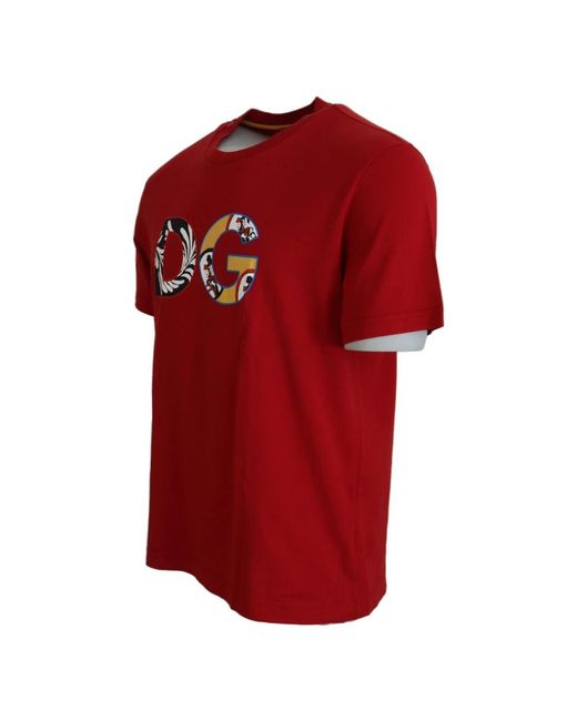 Dolce & Gabbana Red DG Logo Crewneck Top Exclusive T-shirt für Herren