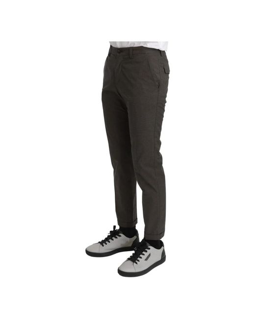 Dolce & Gabbana Broeken ,Bruin ,Katoen Bruine Casual Katoenen Broek in het Black voor heren