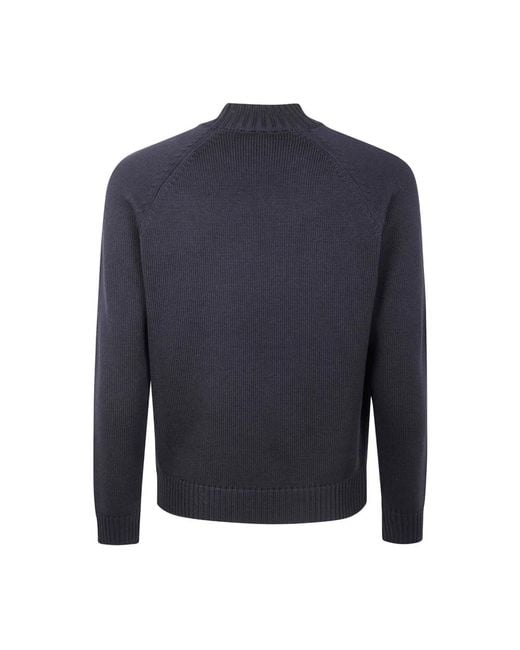 Zanone Blue Round-Neck Knitwear for men