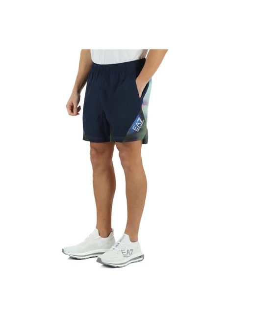 EA7 Blue Casual Shorts for men