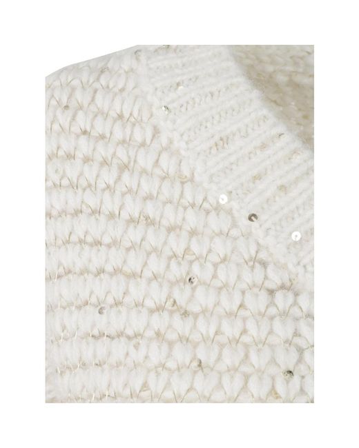 Herno White V-Neck Knitwear