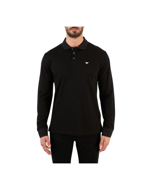 Emporio Armani Black Polo Shirts for men