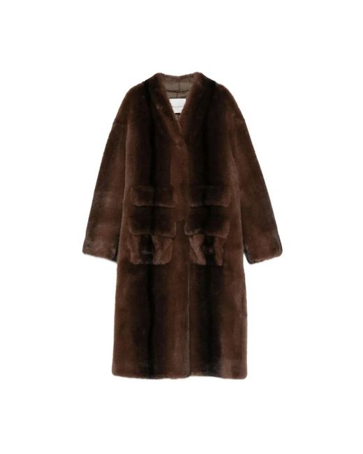 Single-Breasted Coats di Ermanno Scervino in Brown