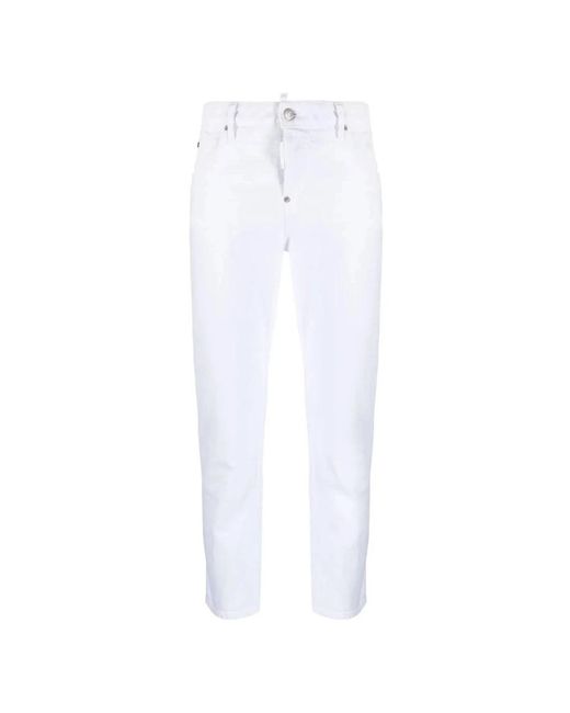 DSquared² Cropped Jeans in het White