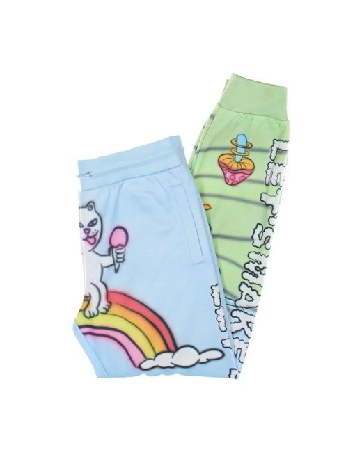 RIPNDIP Broeken ,Veelkleurig ,Polyester Multi Fleece Trainingsbroeken Met Elastische Taille in het Blue voor heren