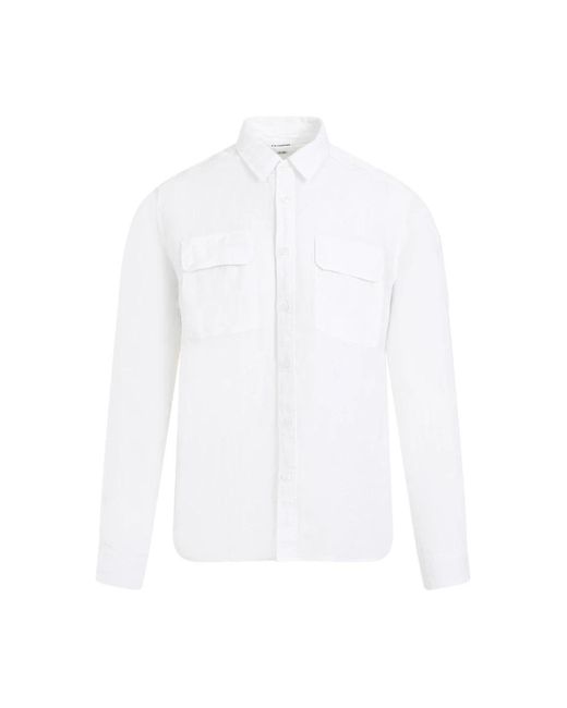 Cp company linen pocket shirt di C P Company in White da Uomo