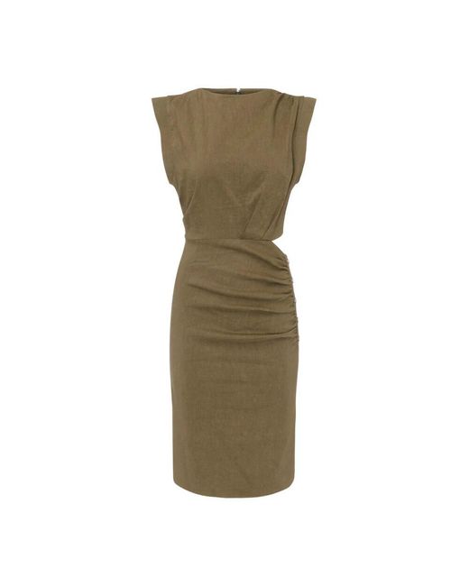 Pinko Green Leinen stretch kleid
