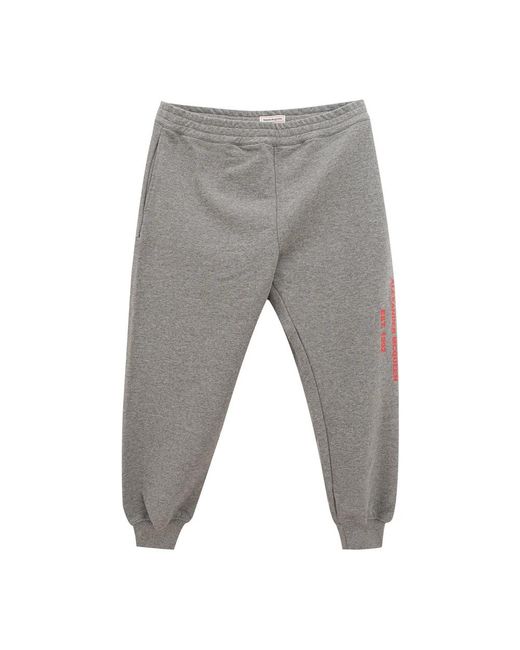McQueen Broeken ,Grijs ,Katoen Sportieve Graffiti Logo Broek in het Gray