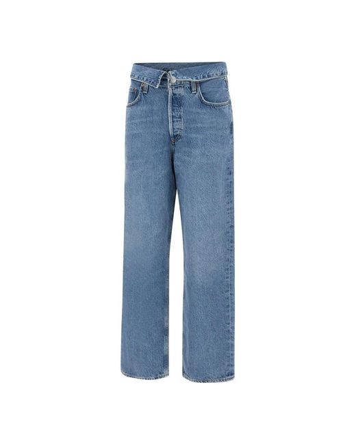 Agolde Blue Straight Jeans