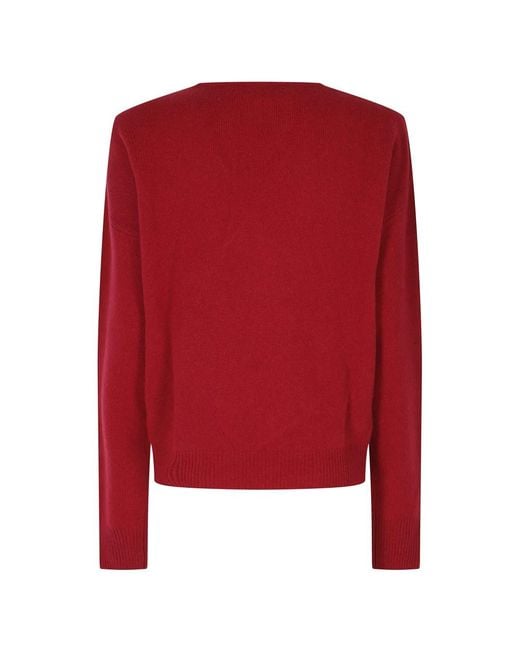 FEDERICA TOSI Red V-Neck Knitwear