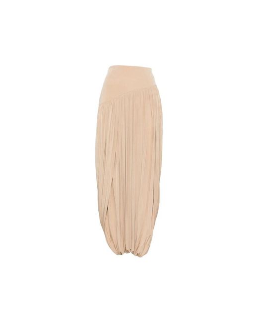 Ferragamo Natural Pleated Viscose Skirt