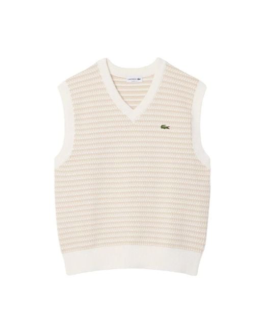 Lacoste White Sleeveless Jumpers for men
