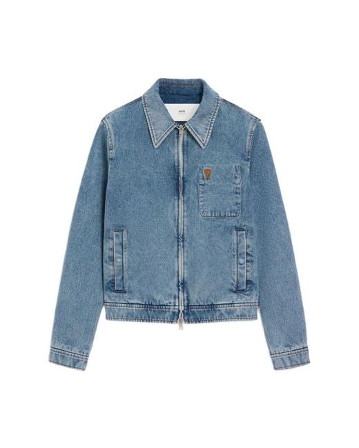 AMI Blue Denim Jackets for men