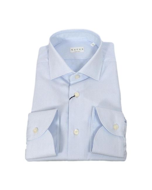 Xacus Overhemden ,Blauw ,Katoen Evolution Gepantserde Stoffen Overhemd in het Blue voor heren