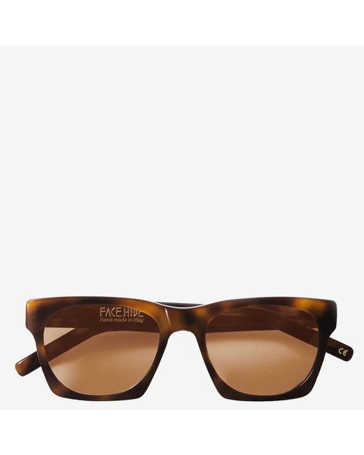 Facehide Accessoires ,Bruin ,Rechthoekige Logo Zonnebril Bruin in het Brown