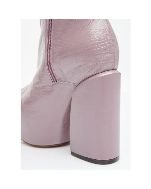 Dries Van Noten Purple Heeled Boots