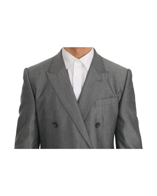 Dolce & Gabbana Gray Double Breasted Suits for men