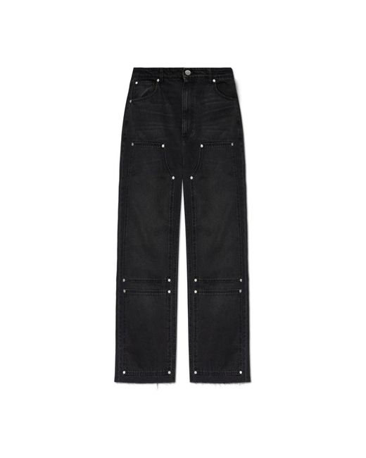 44 Label Group Black Straight Jeans for men