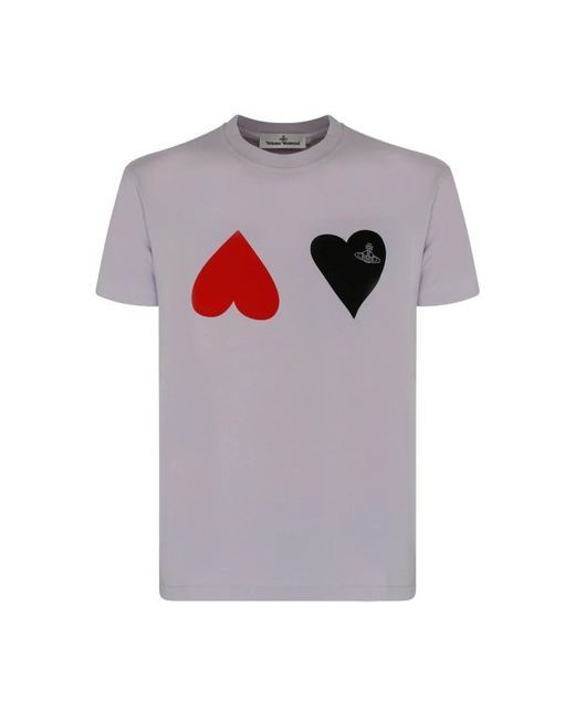 T-shirt in cotone con stampa cuore di Vivienne Westwood in Gray da Uomo