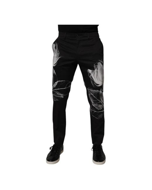 Dolce & Gabbana Black Slim-Fit Trousers for men