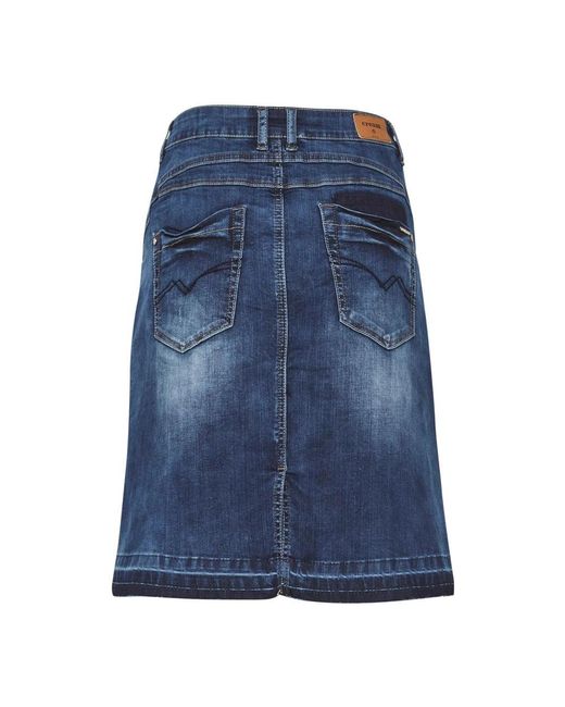 Cream Rokken ,Blauw ,Denim Stijlvolle Gepatchte Denim Rok Met Studs in het Blue