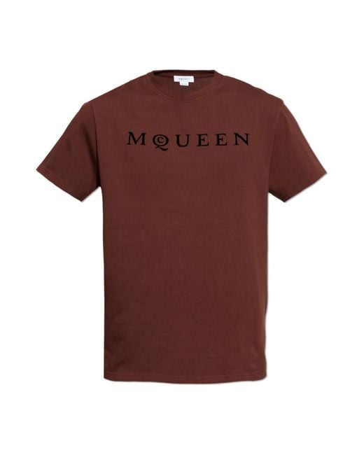 McQueen T-Shirts in Brown for Men Lyst UK