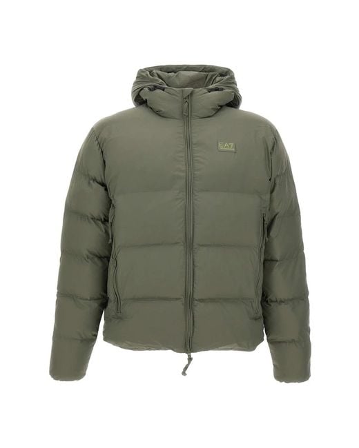 EA7 Green Winter Jackets for men