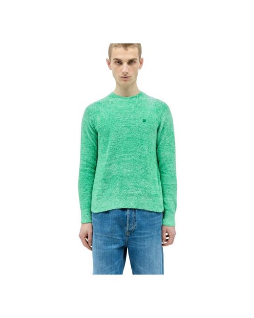 Acne Green Round-Neck Knitwear for men
