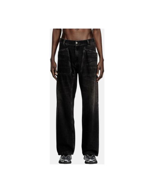 DIESEL Skinny-fit zerrissene schwarze jeans in Black für Herren