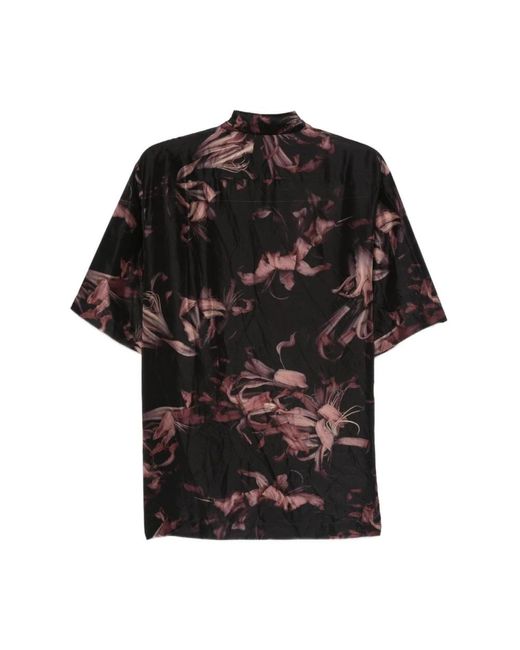 Dries Van Noten Black Short Sleeve Shirts for men