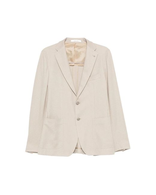 Tagliatore Single-Breasted Two-Button Jacket in het Natural voor heren