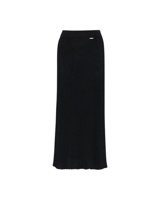 Kiton Rokken ,Zwart ,Wol Metallic Wool Pencil Rok in het Black