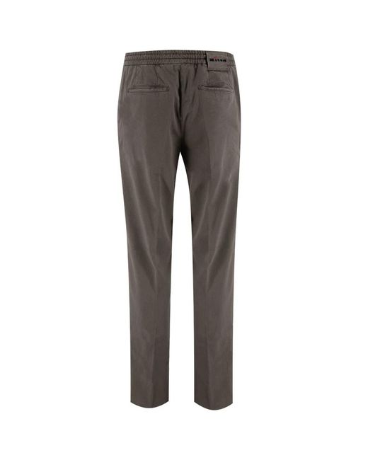 Kiton Gray Slim-Fit Trousers for men