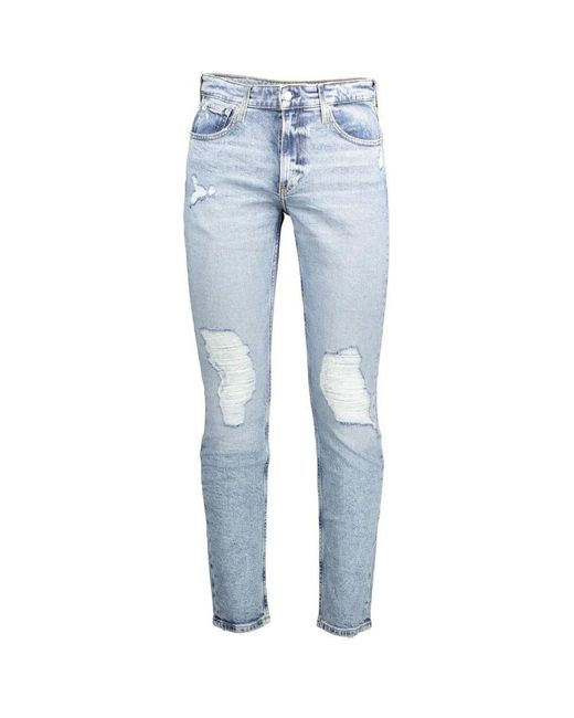 Calvin Klein Light Blue Cotton Men Jeans for men