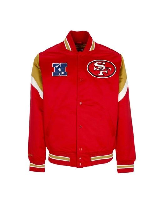 Mitchell & Ness Jassen ,Rood ,Polyester Nfl San Francisco 49Ers Bomberjack in het Red voor heren