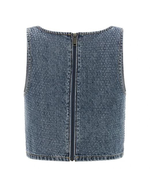 Self-Portrait Blue Sleeveless Tops