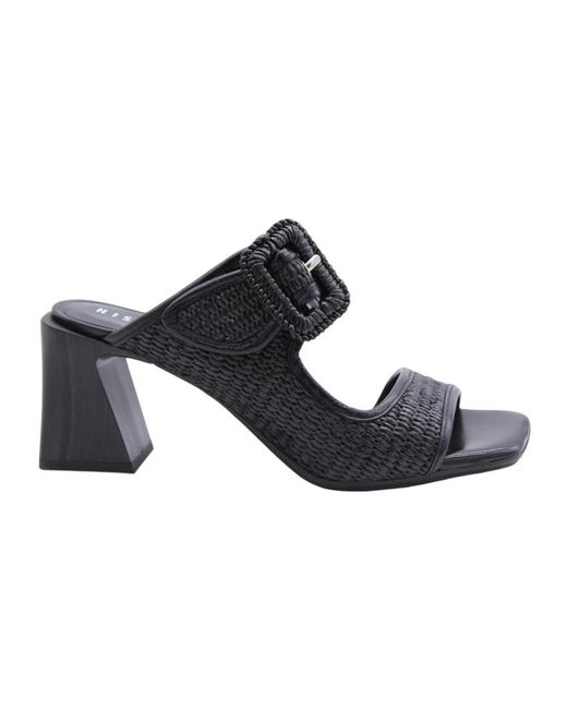 Hispanitas Black Heeled Mules