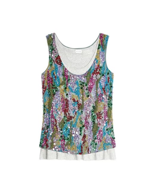 Dries Van Noten Blue Sleeveless Tops for men