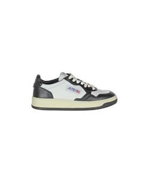 Autry Schwarze Weiße Leder Low Top Sneakers in Black für Herren