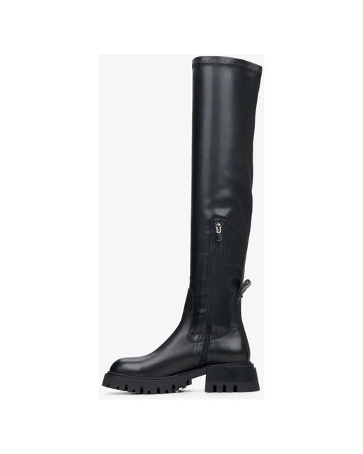 ESTRO Black Over-The-Knee Boots