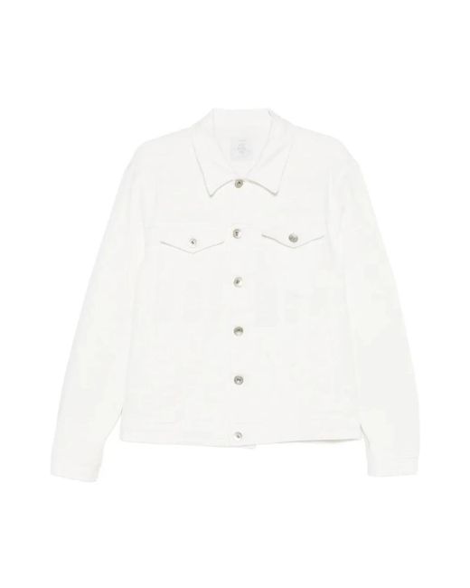 Eleventy Jassen ,Wit ,Denim Giubbino 4 Tasche in het White voor heren
