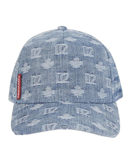 DSquared² Monogram Baseball Cap in Blue für Herren